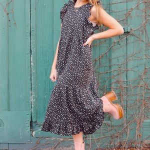 UNIVERSAL THREAD RUFFLE SLEEVE MAXI DRESS